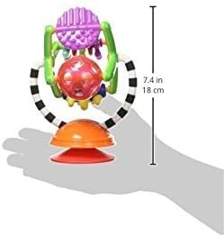 Sassy Teethe & Twirl Sensation Station 2-in-1 Suction Cup High Chair Toy, Developmental Tray Toy