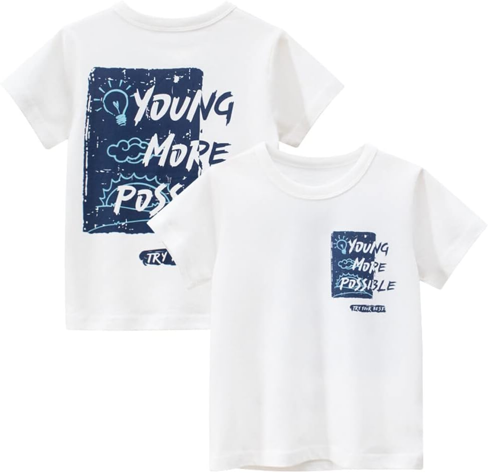 Boys' 4-Pack Excavator Short Sleeve Crewneck T-Shirts Top Tee Size 2-7 Years Toddler Boys' Value Pack Cotton T-Shirt