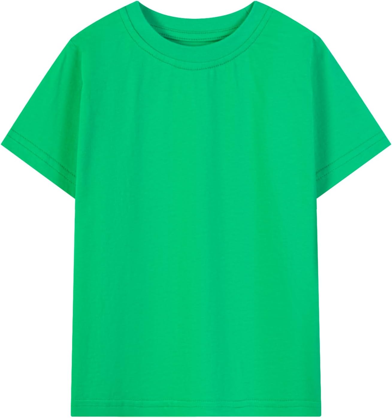 HILEELANG Kids Boy Basic Plain Cotton T-Shirts Short Sleeve Crew Neck Summer Tees 4packs 6-12 Years