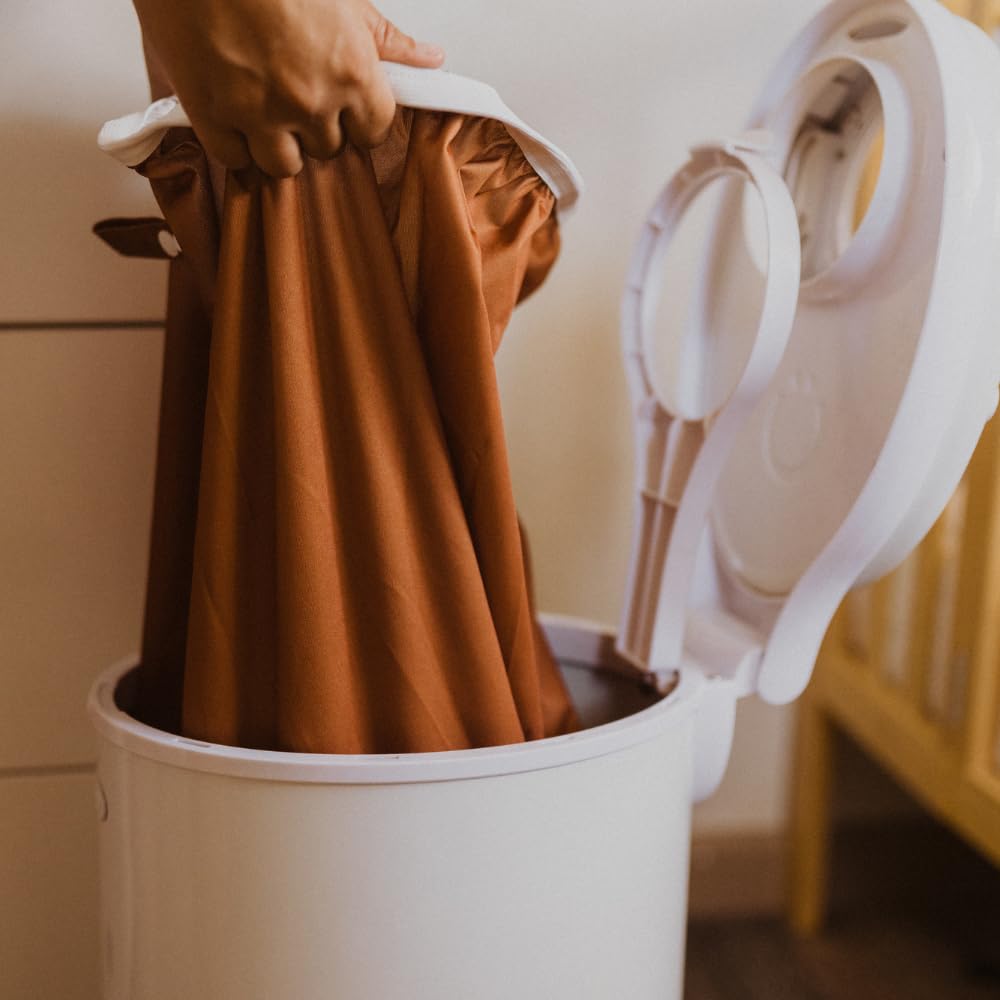 Nora's Nursery Pail Liner for Cloth Diapers - Reusable and Washable - Fits all Standard Diaper Pails - Waterproof Pail Liner with Strap for Diaper Pails, Laundry & Kitchen Garbage Cans (Desert - 2Pk)