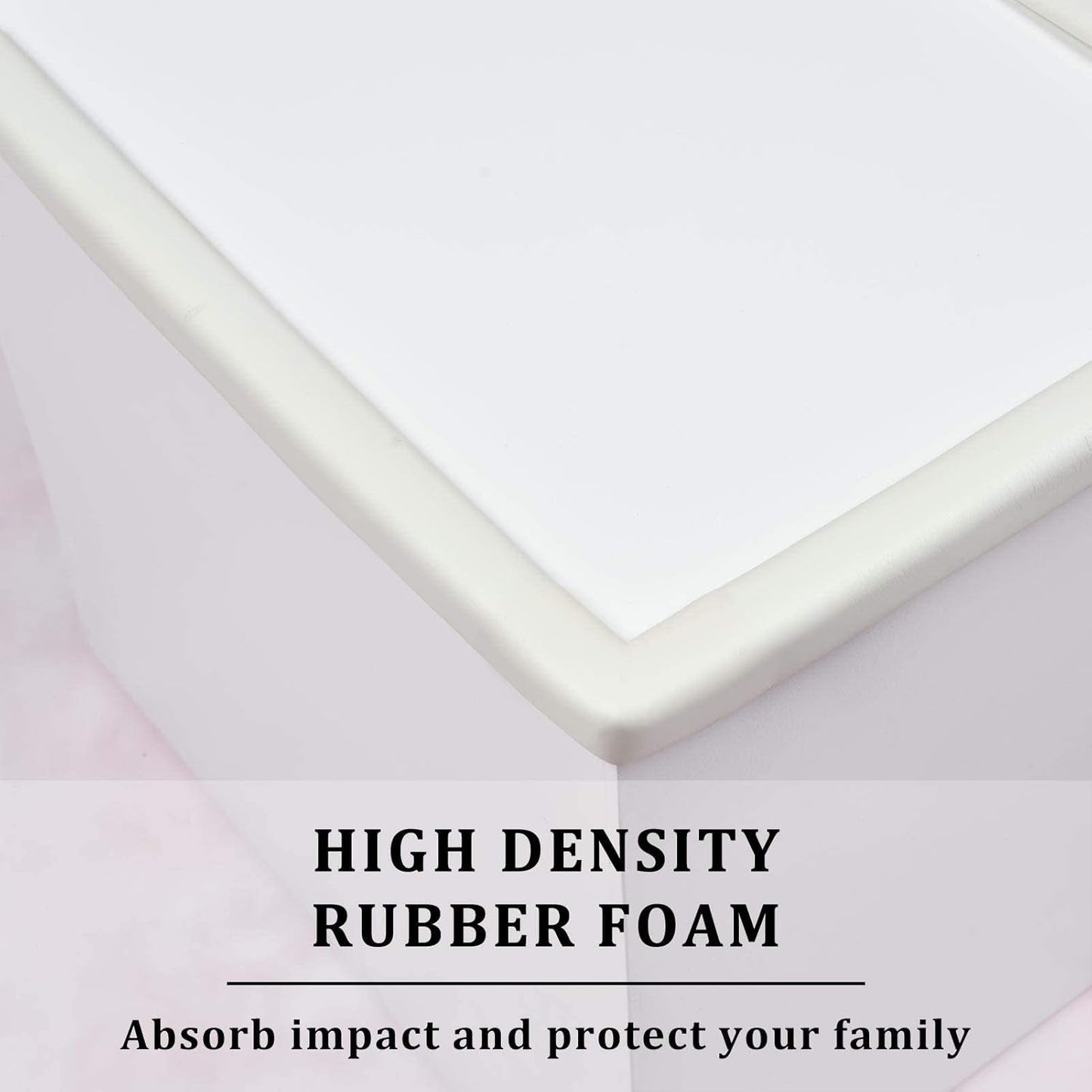 Baby Proofing Edge and Corner Guards, Safety Furniture Bumper with 3M Double-Sided Tape,16.40ft Edge + 4 Pre-Taped Corners Baby Corner Protector for Fireplace, Table, Stair, Cabinet (Beige White)