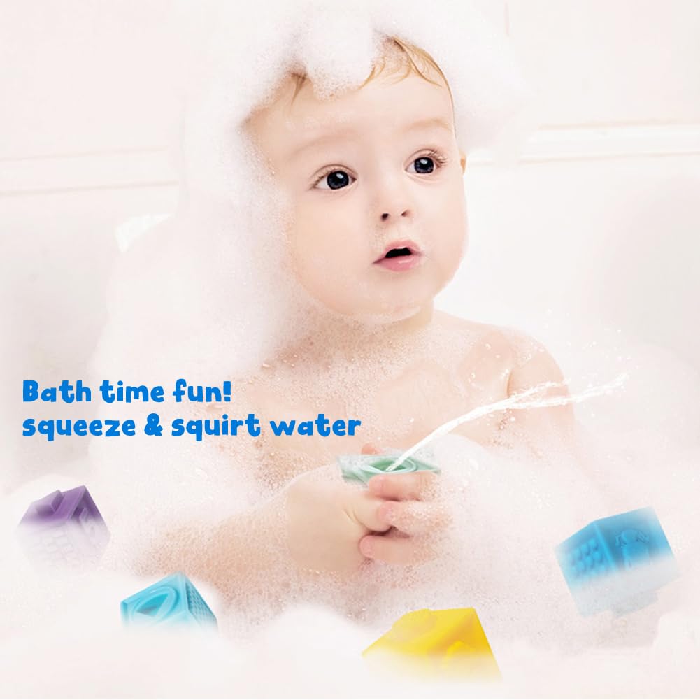 Litand Soft Stacking Blocks for Baby - Sensory Montessori Toys Toddler Activities - Gifts for Boy
