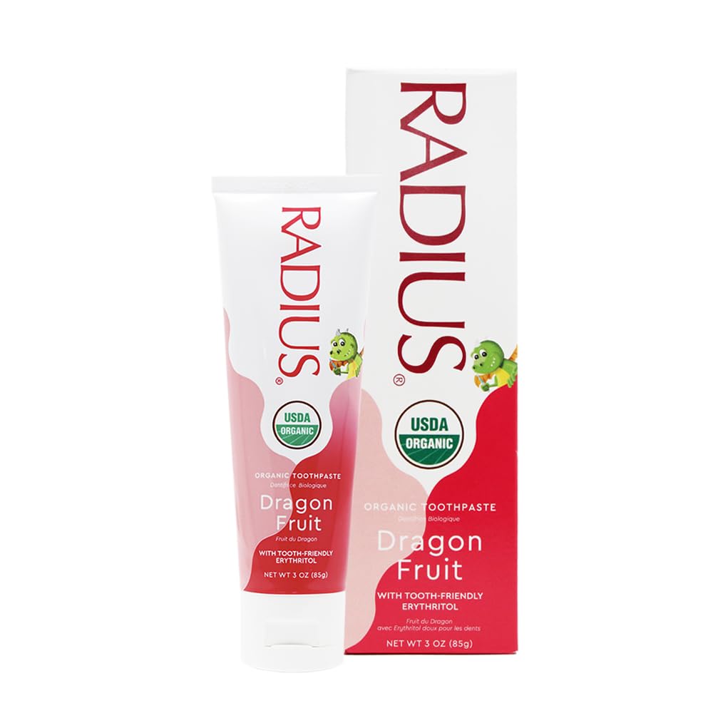 RADIUS Toddler Toothbrush & Toothpaste Bundle for Kids, 2 Pack Totz Plus Silky Soft Brush in