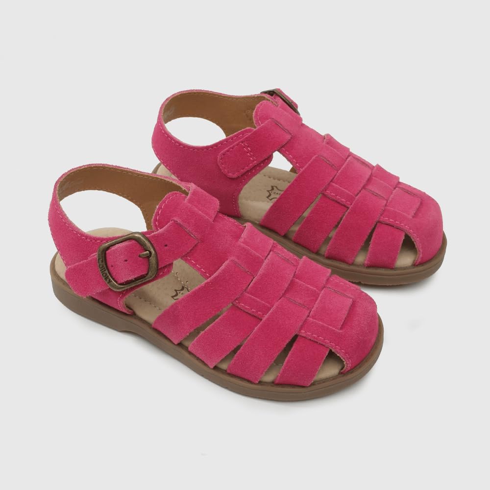Toddler Girls Fisherman Buckle Sandals - Comfortable Summer Sandals with Closed Toe & Adjustable Strap for Daily Wear & Outdoor Play