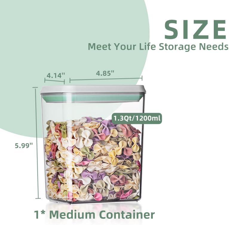 Ankou Pop Airtight Food Storage Containers with Lids- 3 Pcs Stackable One Button Opening Food