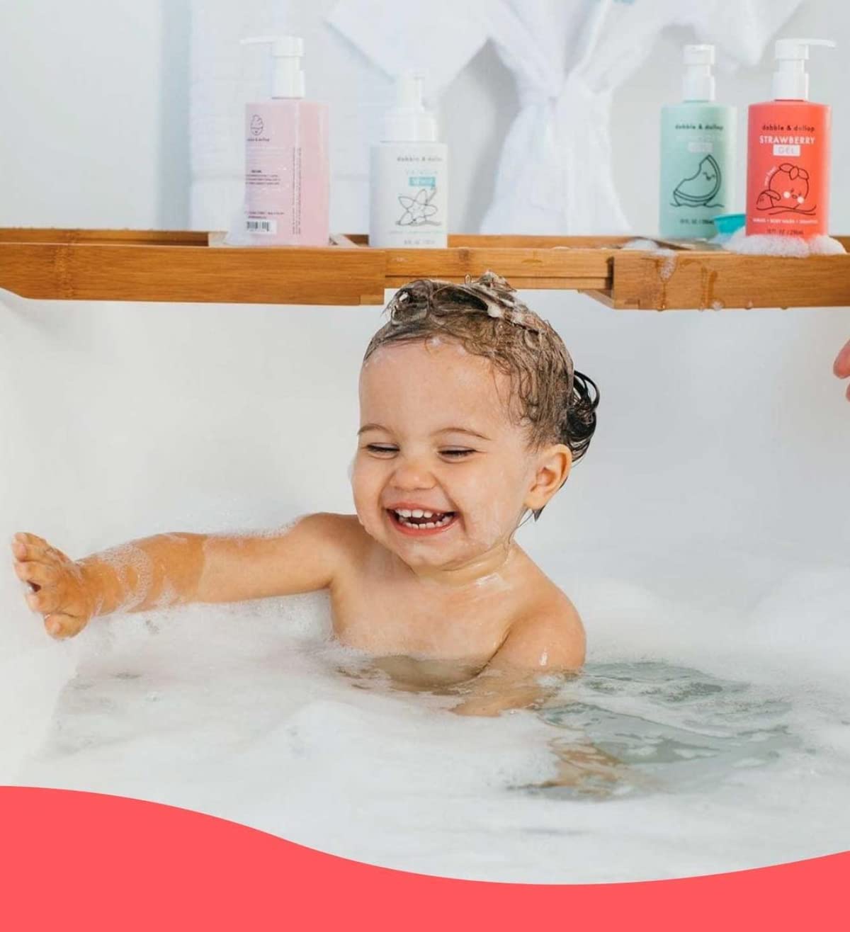 Dabble & Dollop Honeydew Melon + Vanilla Body Wash & Shampoo – 3-in-1 Natural Bubble Bath for Kids