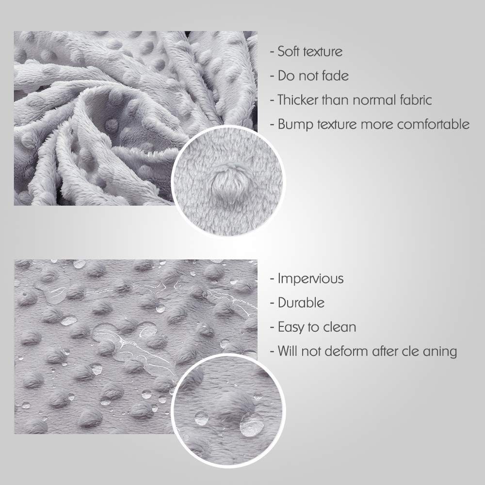 Baby Changing Pad Cover, Super Soft Plush Dot Diaper Changing Table Covers for Baby Girls and Boys, Ultra Comfortable, Safe for Babies, Fit 32"/34'' x 16" Pad (Gray)