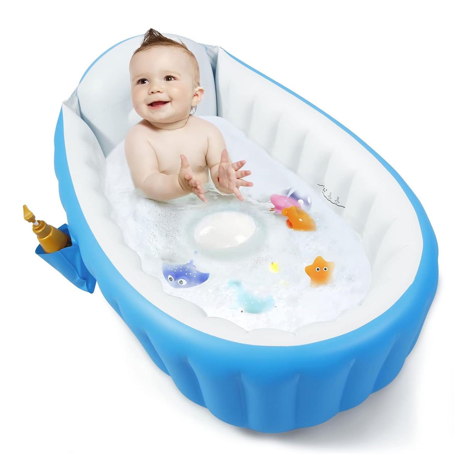 PandaEar Baby Inflatable Bathtub, Portable Travel Baby Infant Bath Tub Toddler Bathtub with Air