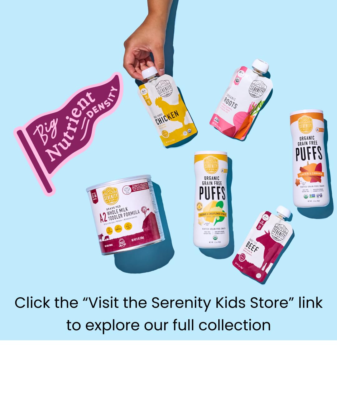 Serenity Kids 6+ Months Baby Food Pouches - Ethically Sourced Meat & Organic Veggies - High Protein
