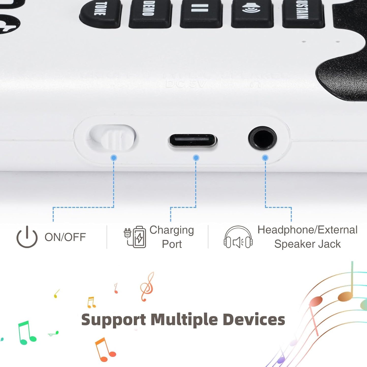 49 Key Roll Up Keyboard Piano, Portable Digital Electric Foldable Piano Keyboard, Rechargeable, 8 Tones, 6 Educational Demo Songs, for Beginners Gift (Rainbow)