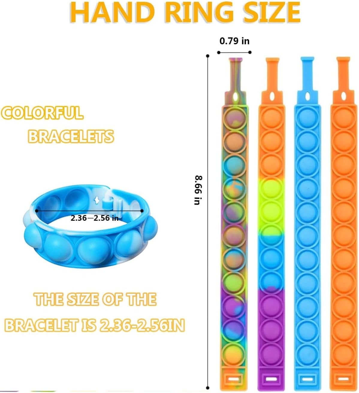 200pcs pop Random Bracelet,Pop Bubble Fidget Sensory Toys, Pop Toy Bulk for Party Favor, Classroom Student Prizes Easter Basket Goodie Bag Stuffers Christmas Valentine Gift for Kid