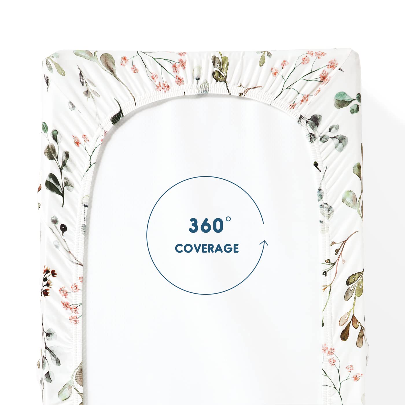 Stretch Ultra Soft Jersey Knit Changing Pad Cover Set 2 Pack, Change Table Pad Covers Fit 32"/34" x 16" Pads Safe and Snug, Stylish Watercolor Rose and Flora Pattern for Girls