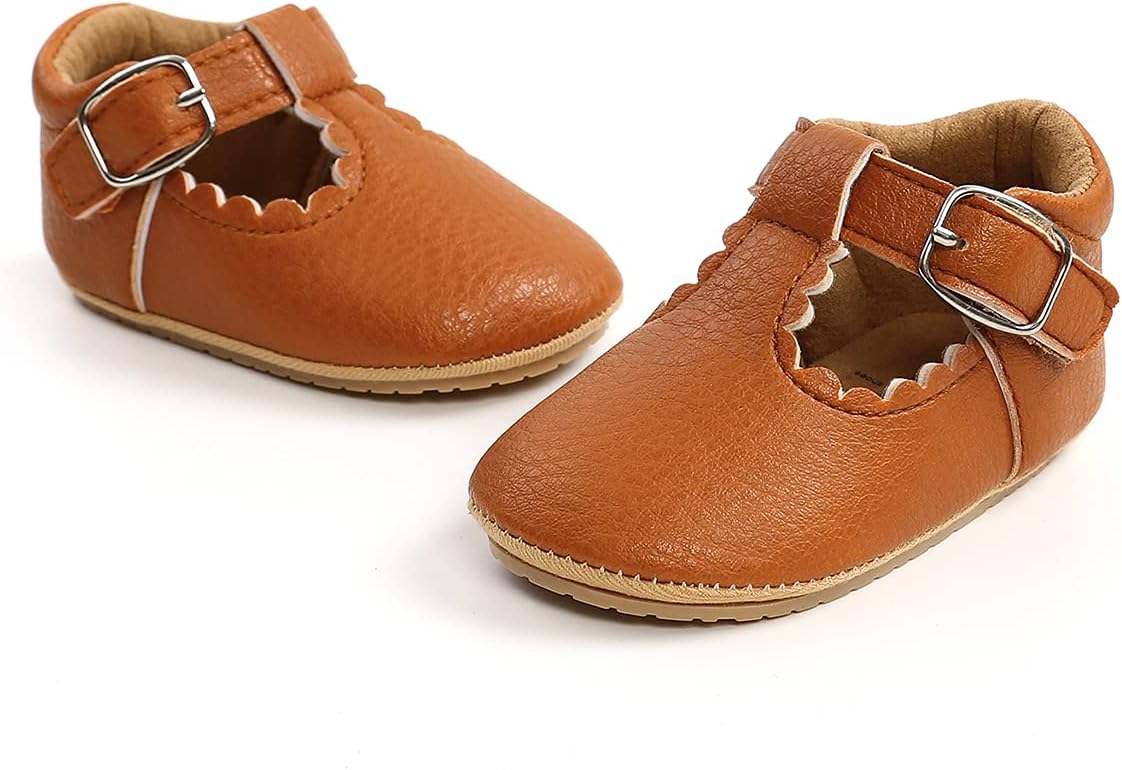 Baby Shoes Mary Jane Flats Non Slip Soft Sole Infant Toddler Sneakers First Walkers Party Christmas Dress Shoes