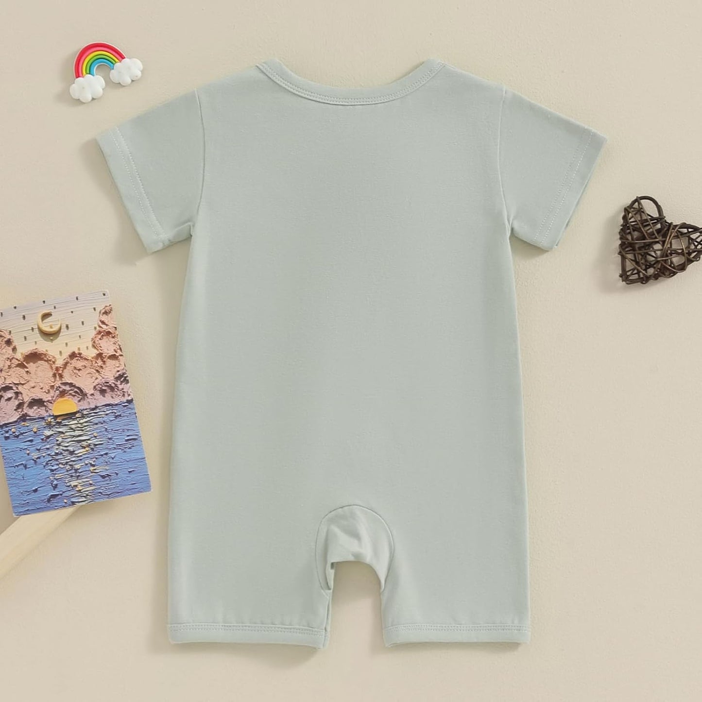 Merqwadd Baby Boy Girl 2 Pack Romper Short Sleeve Zipper Jumpsuit Plain Summer Clothes