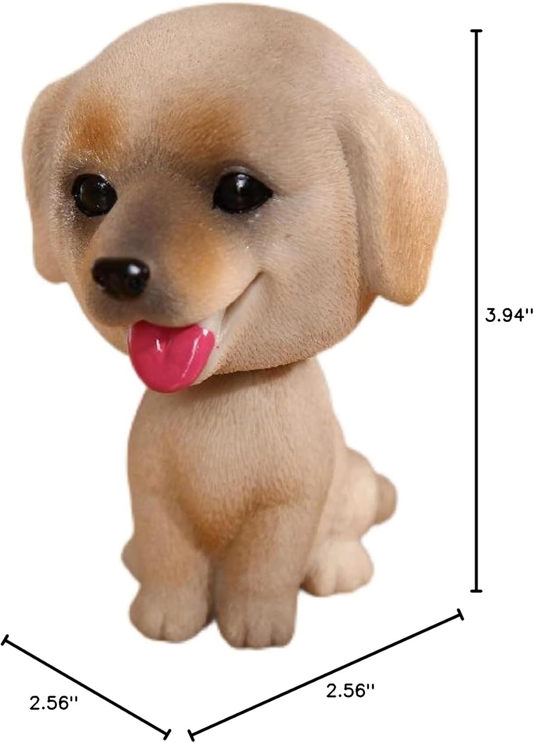 Resin Bobbing Head Dog Figurines Mini Bobblehead Puppy for Home Office Desk Car Dashboards Decor Ornaments (Labrador)