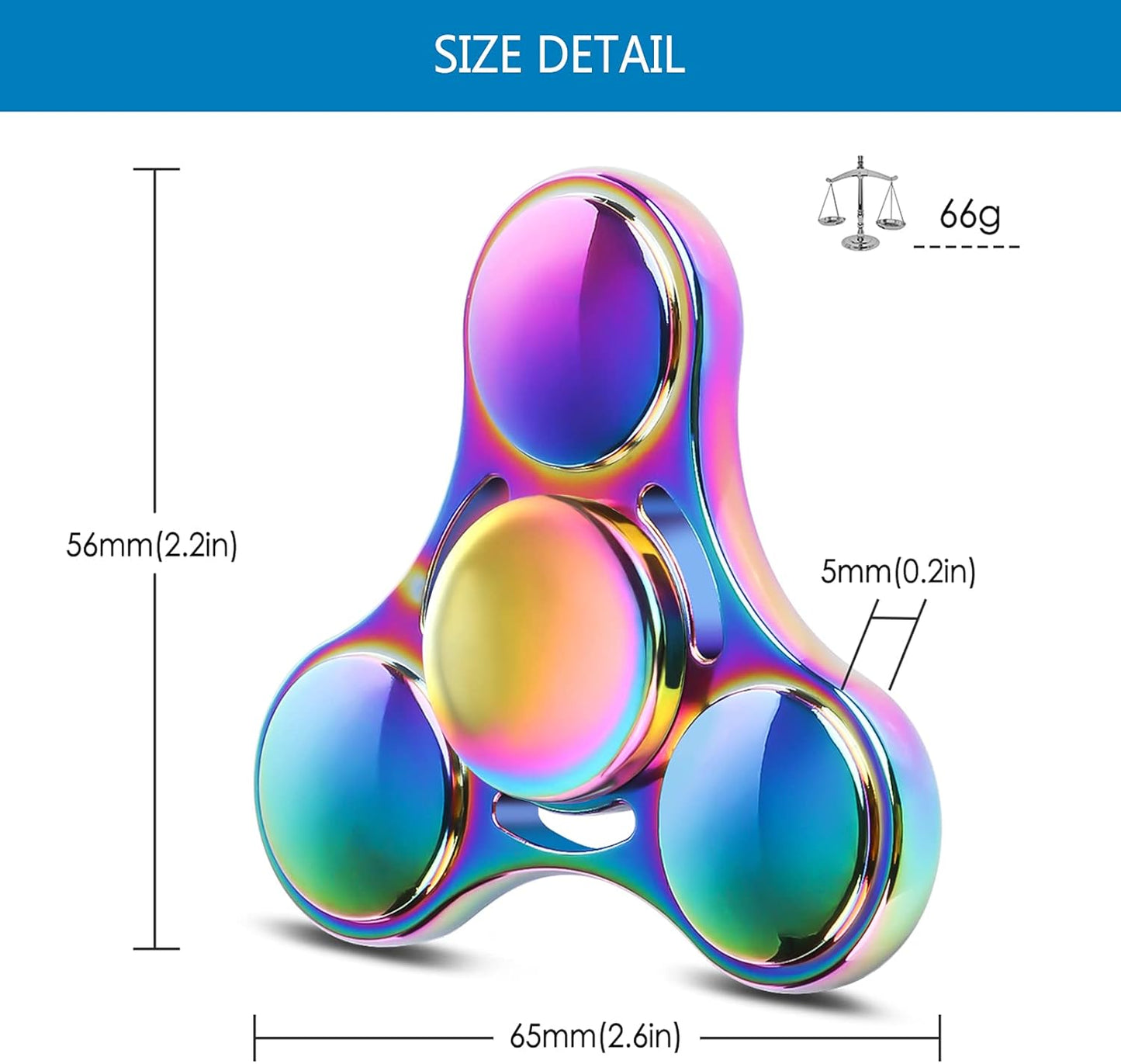 ATESSON Fidget Spinner Toy Durable Stainless Steel Bearing High Speed Spins Precision Metal Hand