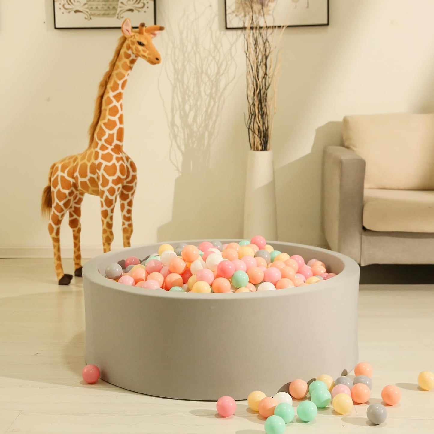 GOGOSO Balls for Ball Pit - Plastic Ball for Toddlers 1-3, Baby Kids Ball Pool Decoration 50 100 200 300 500 1000 (6 Colors, 50 Balls)