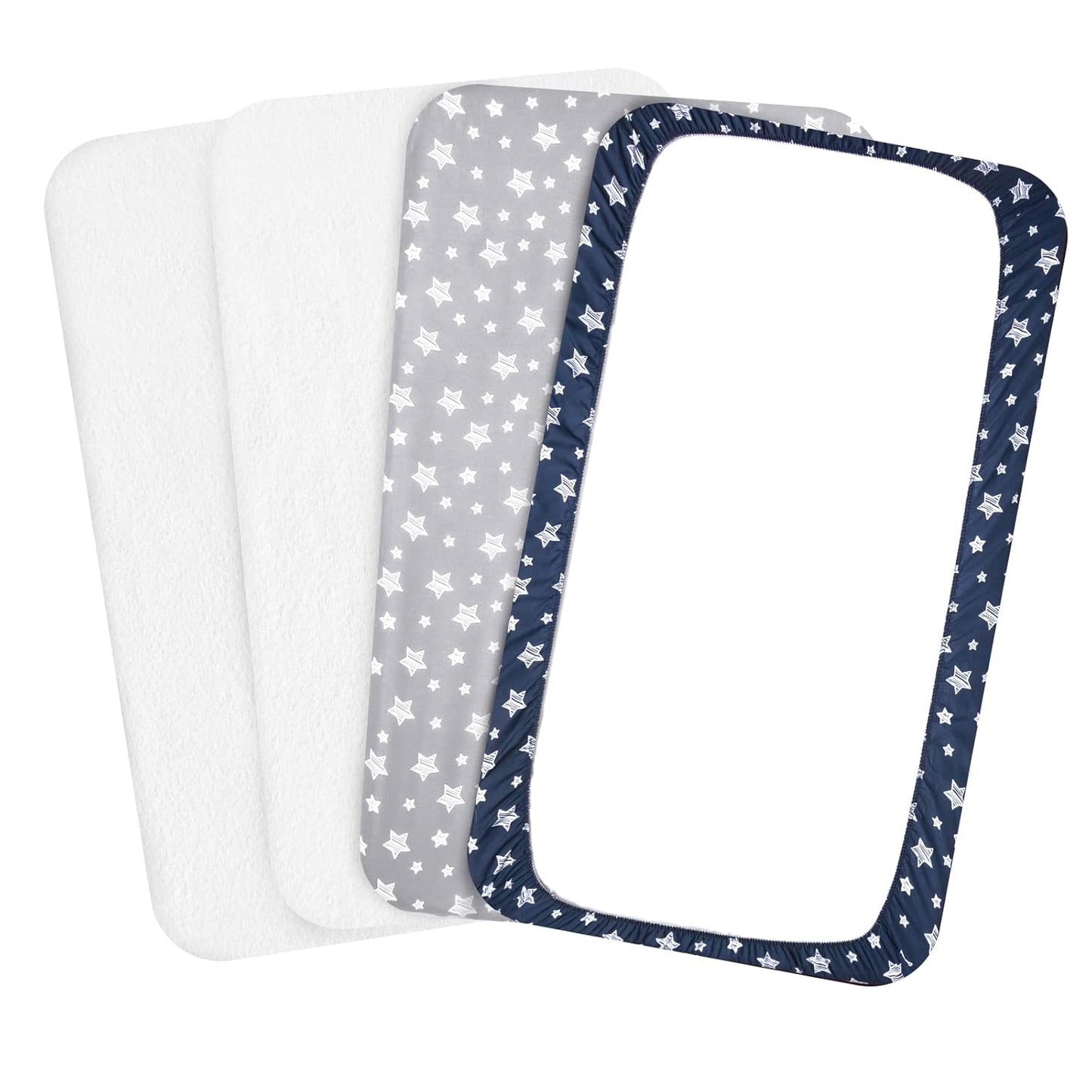 Pack and Play Sheets & Waterproof Terry Pack N Play Mattress Protector Pad Cover 4 Pack, Viscose