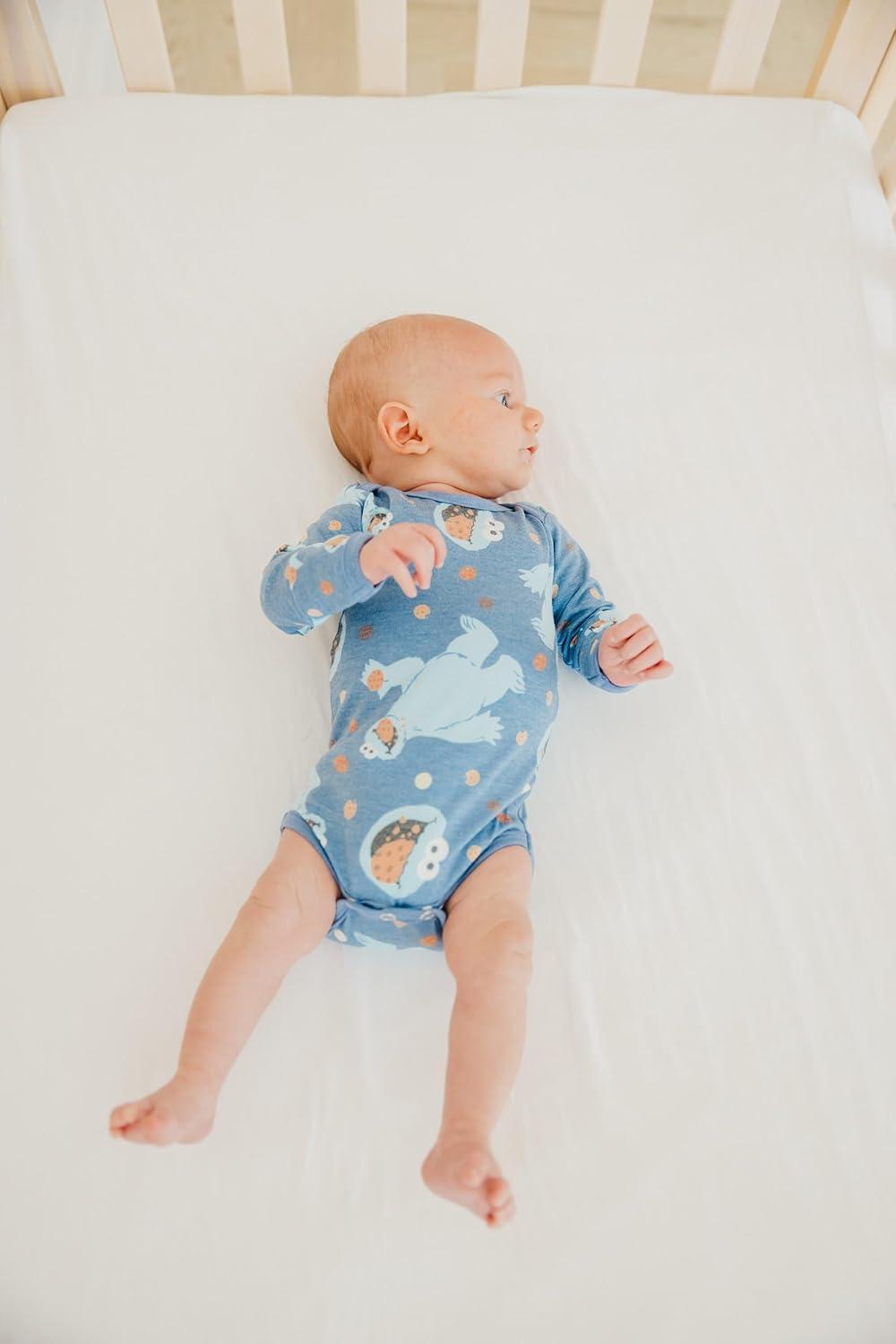 Copper Pearl Long Sleeve Bodysuit Baby: Ultra Soft Baby for Newborns, Boys, and Girls - Stylish, Comfortable, Overlap Shoulders, Premium Knit Fabric - 12-18 Months, Cookie Monster