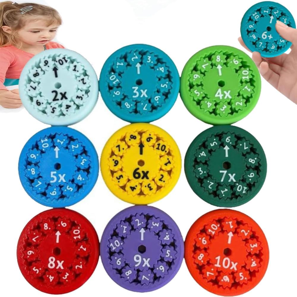 Math Fidget Spinners, Math Fact Fidget Spinner Toys, Counting and Early Education Toy for Kids,Math Games, Fidgeters Who are Learning Math (add Or Subtract 9pcs)