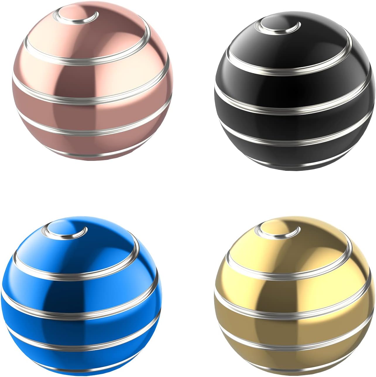 Kinetic Desk Toy Ball, 1.54'' Kinetic Desktop Spinning Toys, Optical Illusion Toys for Anxiety, ADHD, Metal Fidgets for Dad, Mom, Son, Daughter (39MM, Rainbow-A)