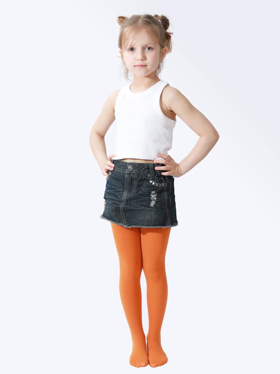 EVERSWE Girls Semi Opaque Footed Tights, Microfiber Tights