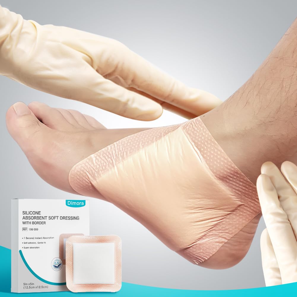 Dimora Silicone Super Absorbent Wound Dressings - Gentle Adhesive Bandages with Ultrasorb
