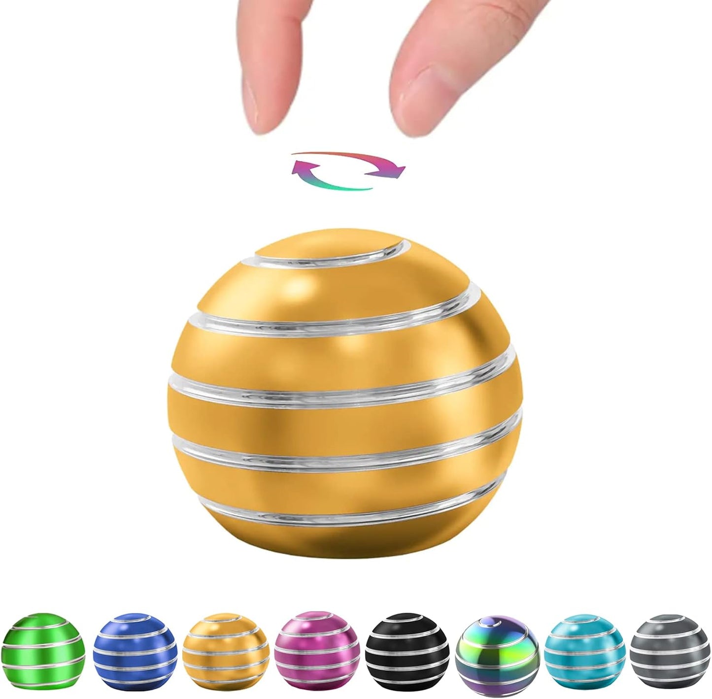 Adults Fidget Toys, 1.77" Kinetic Spinning Desk Toys for Office for Adults, Kids Fidget Toys for Anxiety, ADHD, Autism for Party Favors, Pinata Filler (1.77", Gold)