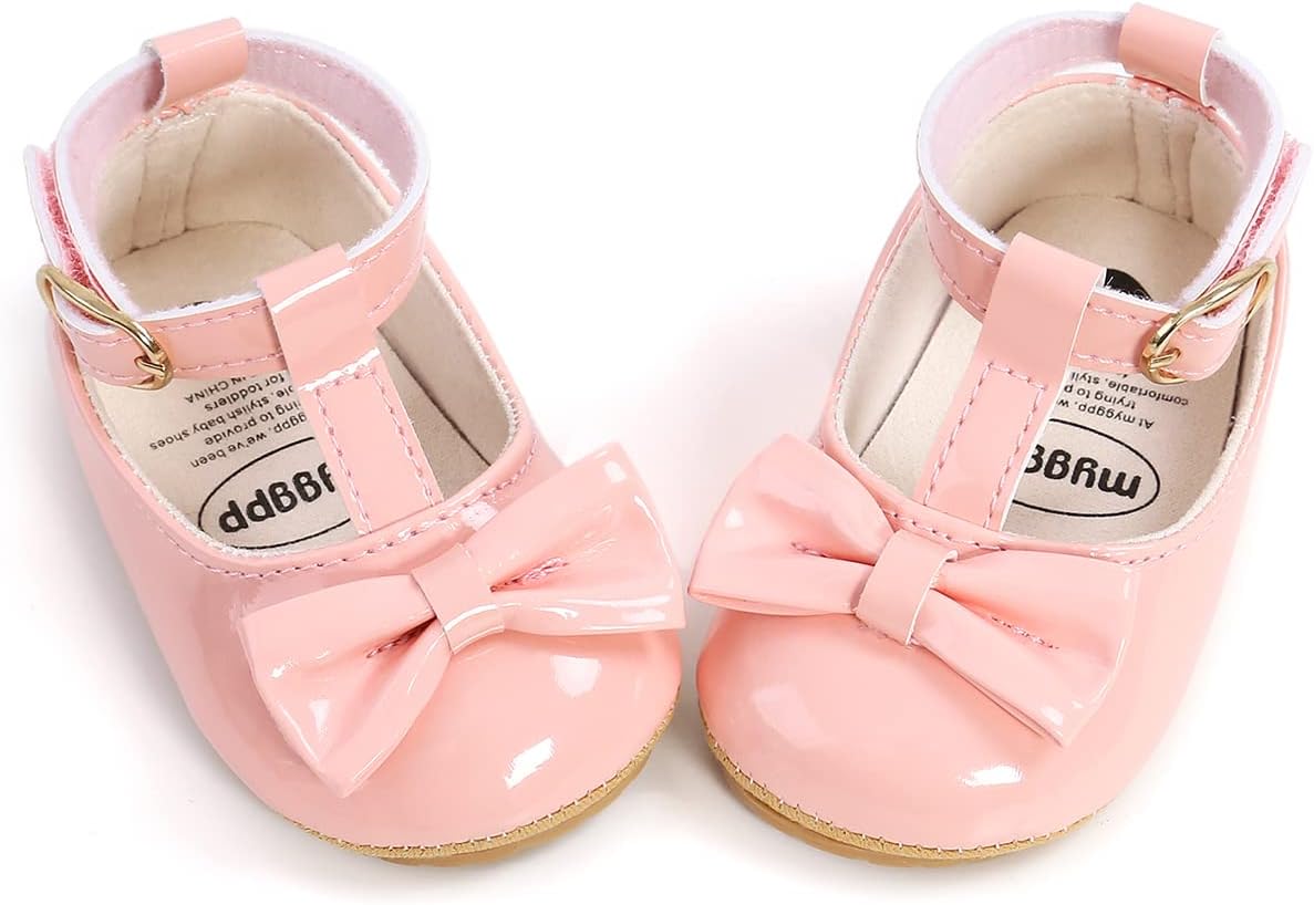 Baby Shoes Mary Jane Flats Non Slip Soft Sole Infant Toddler Sneakers First Walkers Party Christmas Dress Shoes