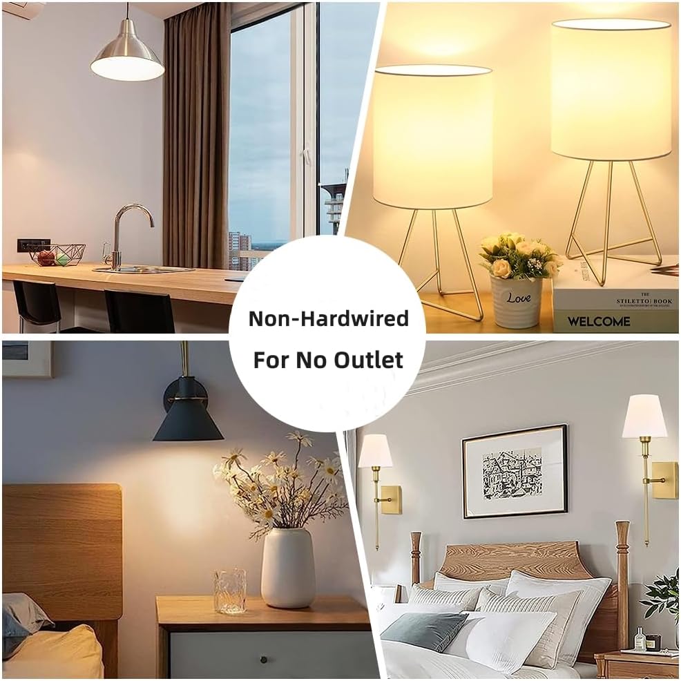 BLUEYE Rechargeable Battery Operated Light Bulb,2Packs,300LM,40W Equivalent,E26 Detachable Charging(E12 available),4 Color Temperature,Remote Control Puck Emergency Lamp,Timer,Dimmer,For Non-Hardwired