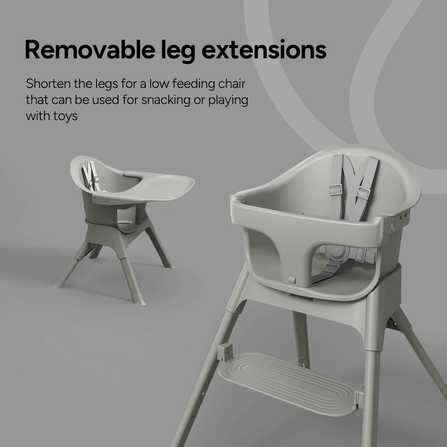 Mompush Olli 7-in-1 Convertible High Chair for Babies and Toddlers – Adjustable Height & Footrest