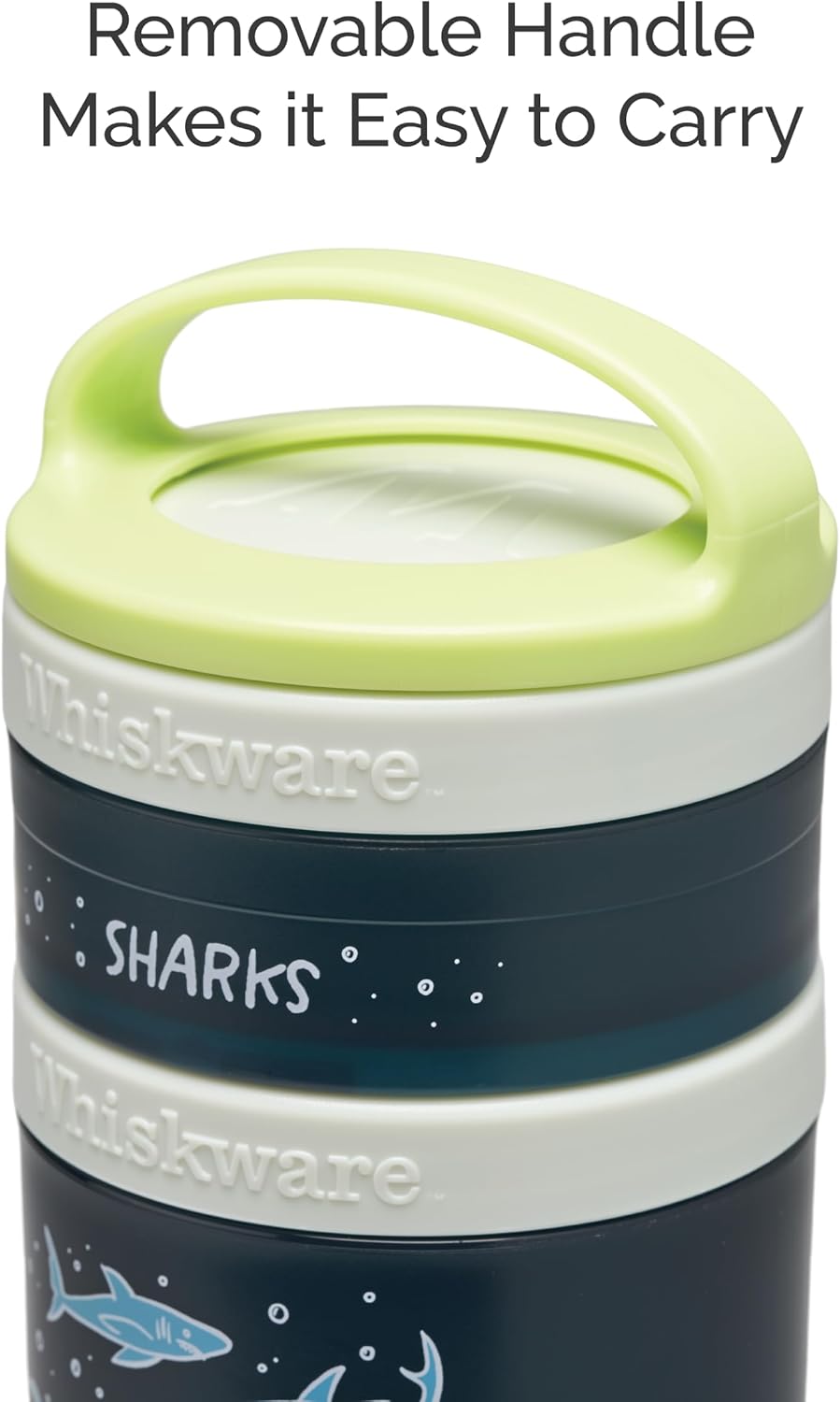 Whiskware Stackable Snack Containers for Kids and Toddlers, 3 Stackable Snack Cups for School or