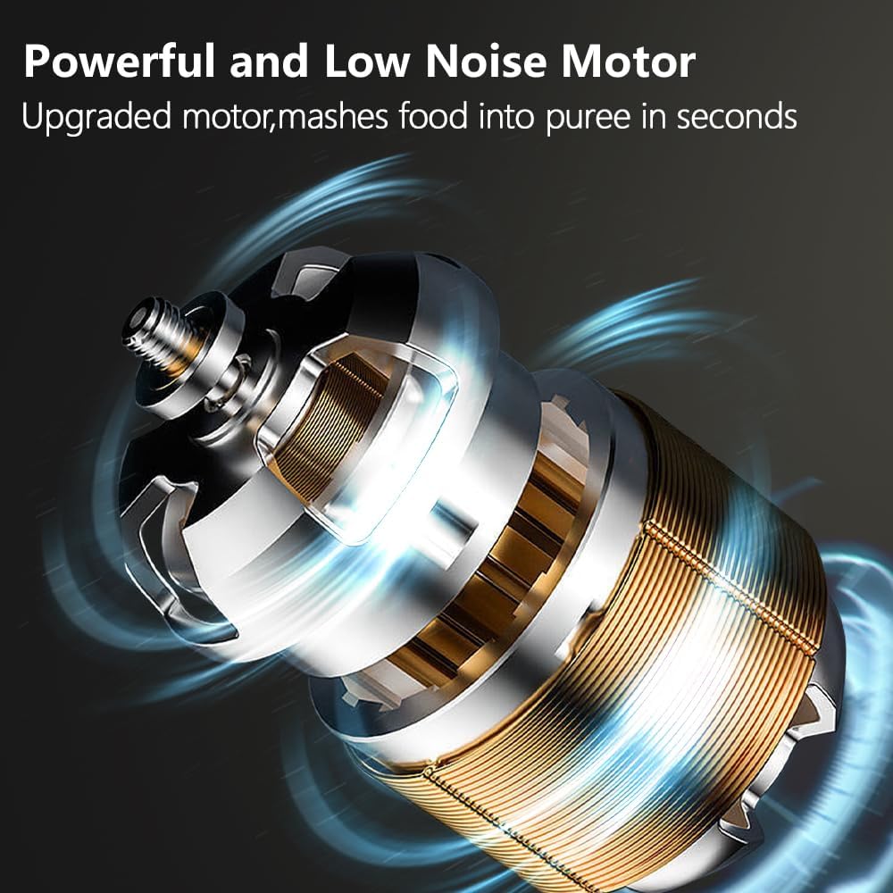 Baby Food Maker Mini Cute and Small Food Processor Puree Blender Grinder Chopper 1.2 Cup Glass Bowl with 6 Blade Electric (Spaceman-White(One Bowl))