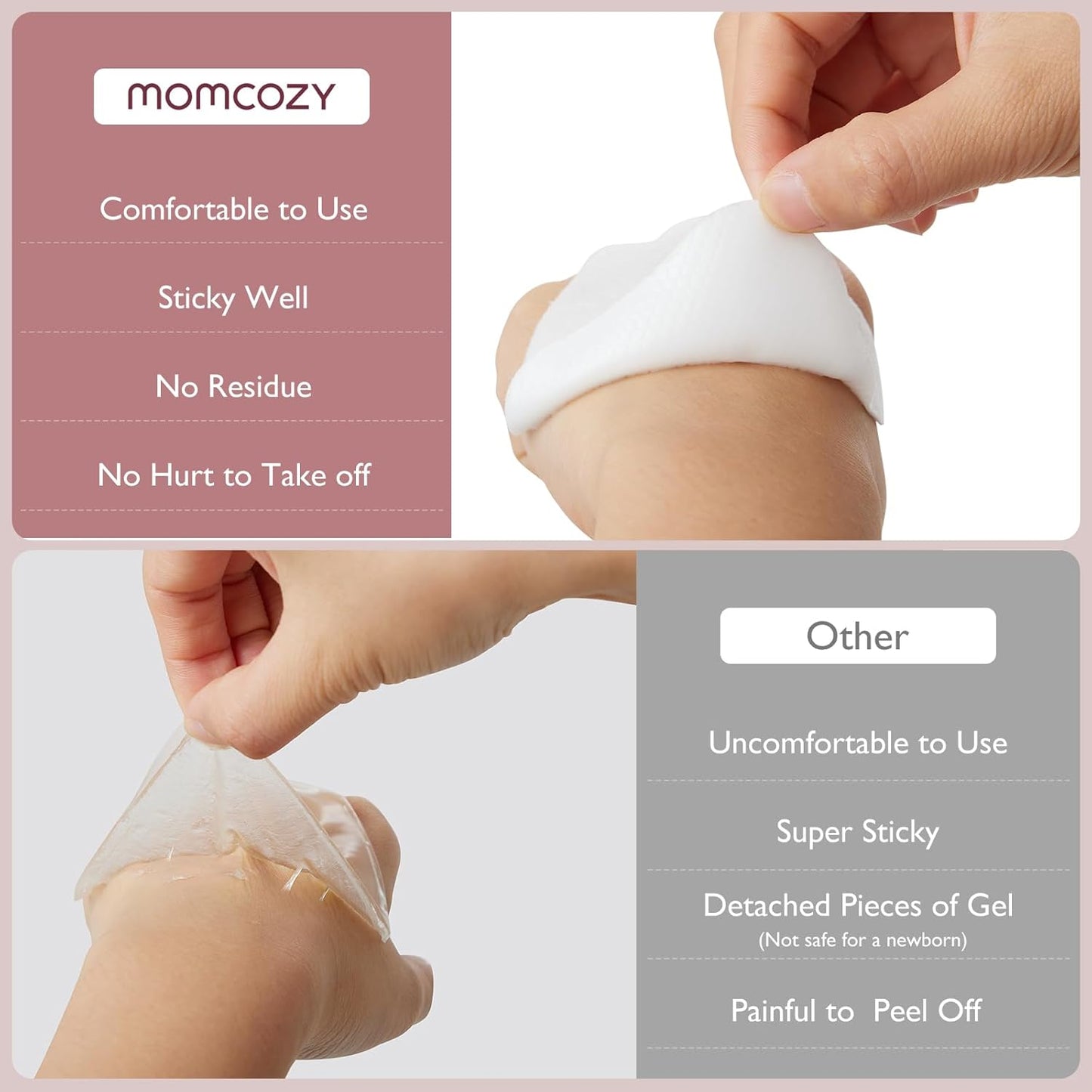 Momcozy Hydrogel Nipple Pads with Soothing Lanolin, Soothies Gel Nursing Pads Provide Instant