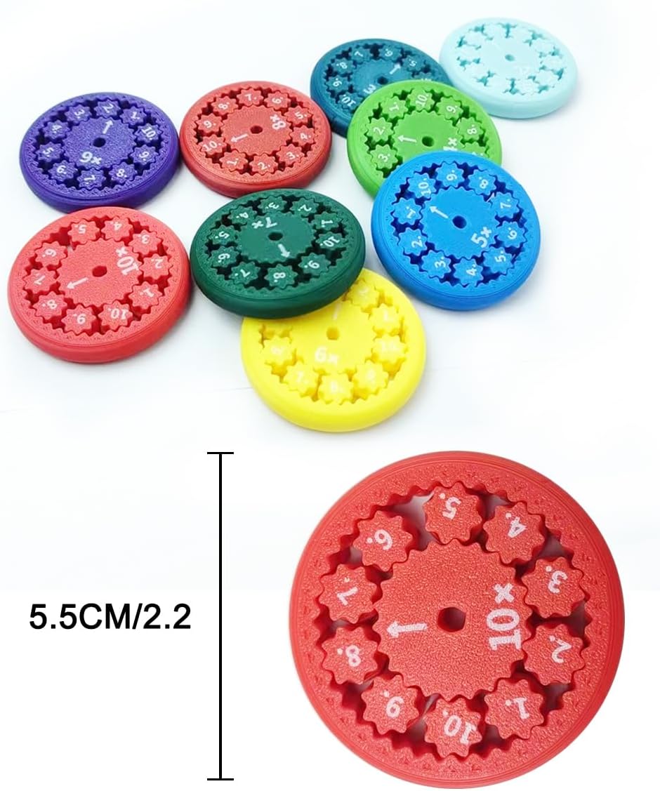 Math Fidget Spinners, Math Fact Fidget Spinner, Multiplication and Division Fidget Spinner Toy for Stimmers and Fidgeters Who are Learning Math (Add Or Subtract 9pcs)