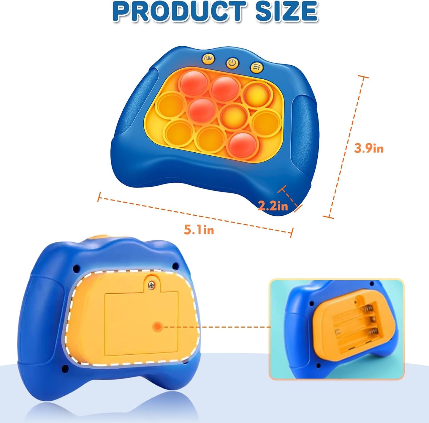 Light Up Bubble Fidget Toy, Electronic Quick Push Game Console, Birthday Gifts for 6 7 8 9 10-12 Year Boys and Girls, Handheld Puzzle Game Sensory Toys for Family Party