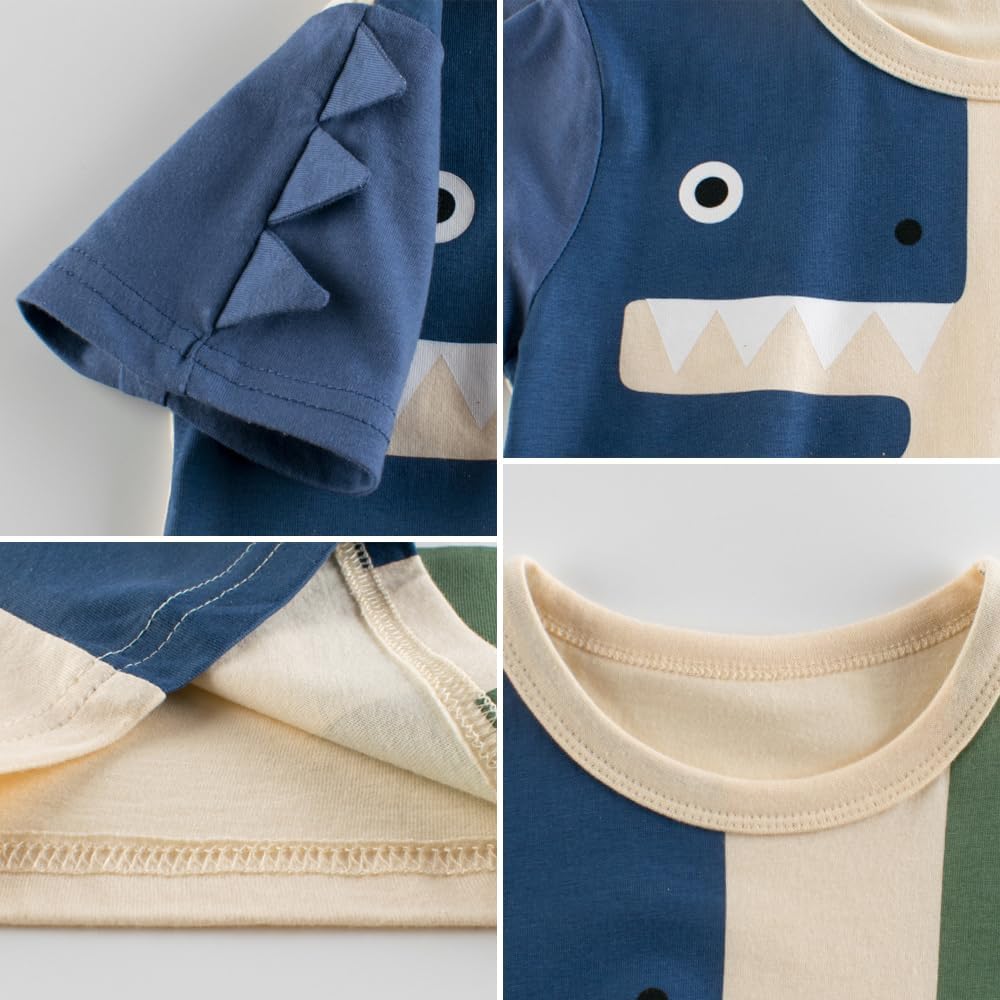 Boys' 4-Pack Excavator Short Sleeve Crewneck T-Shirts Top Tee Size 2-7 Years Toddler Boys' Value Pack Cotton T-Shirt