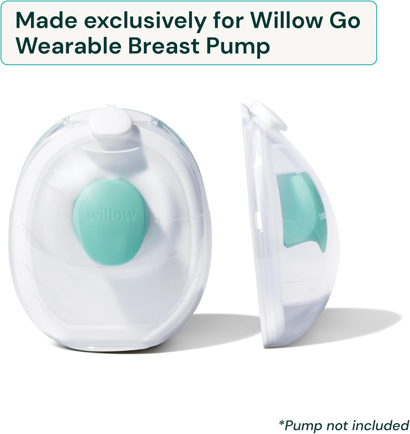Willow Go - 5oz Reusable Milk Containers with Splash Guard - for use with Willow Go Hands Free