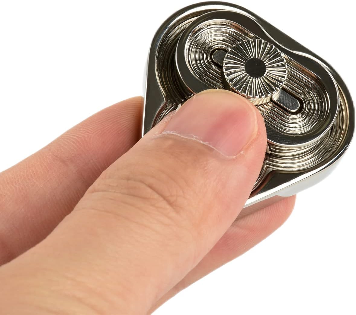 EDC Metal Fidget Slider Toys- Stress Relief EDC Fidget Slider Casual Metal Adult's Hand Toys Office Desk Toys Gifts Stress Toys for Adults(TR-Silver)