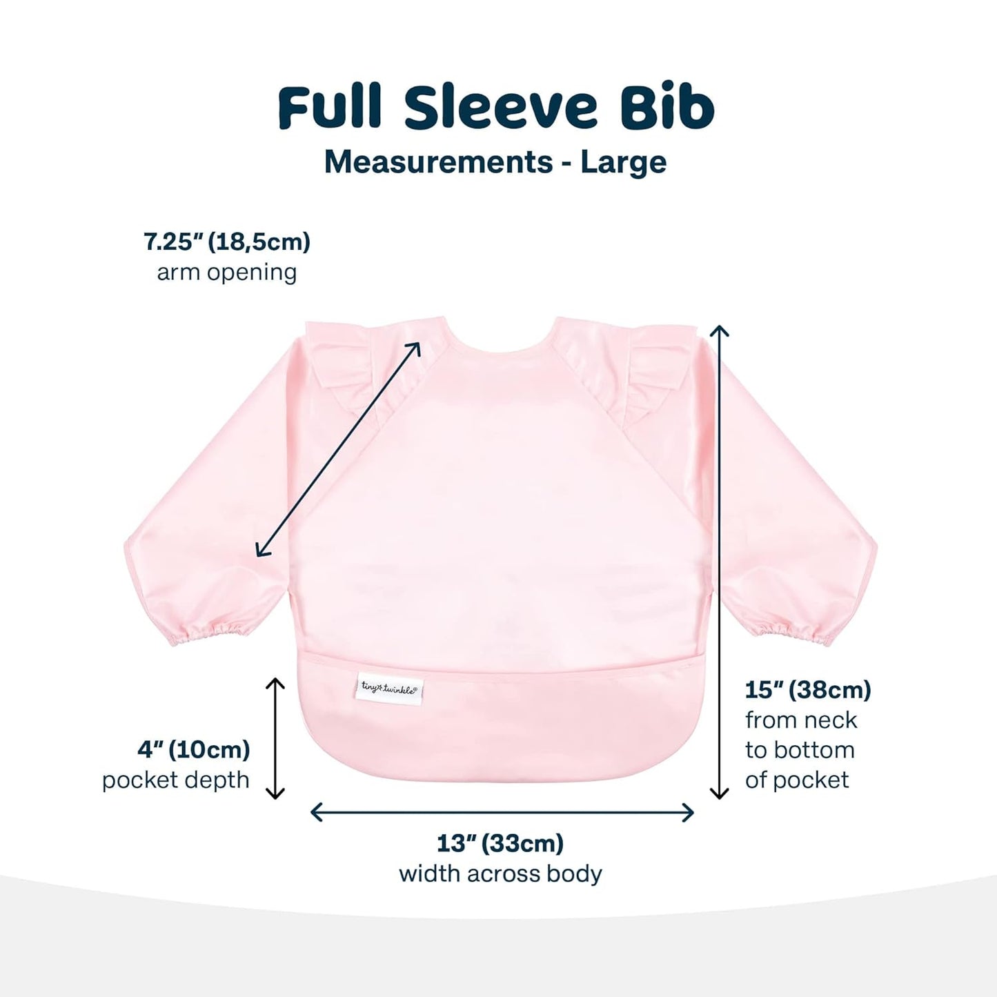 Tiny Twinkle Mess Proof Baby Bib,Waterproof Smock Baby Bib for Eating,Machine Washable Long Sleeve Bib,Baby Led Weaning,Toddler Bib,BLW Supplies(Rose, Large 2-4 Years)