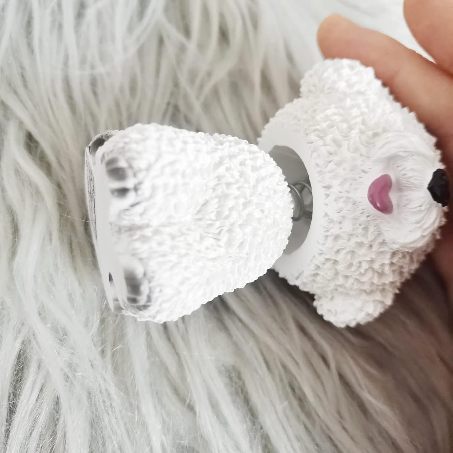 Resin Bobbing Head Dog Figurines Mini Bobblehead Puppy for Home Office Desk Car Dashboards Decor Ornaments (Bichon Frise)