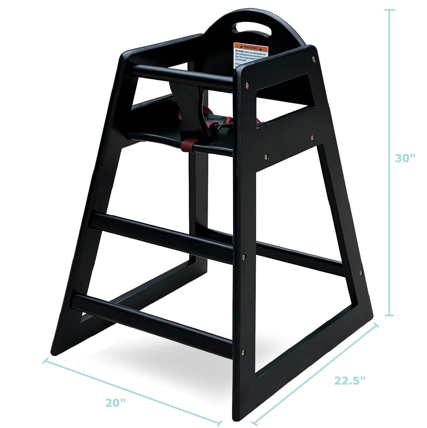 Wooden High Chair for Baby & Toddler – Restaurant-Style Stackable HighChair with Commercial Grade