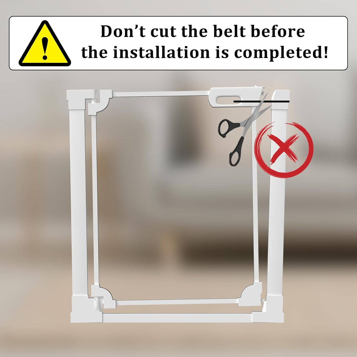 WAOWAO Clear Acrylic Baby Gate for Stairs Modern Design Acrylic Auto Close Pet Gate, 29.52-37.79" Wide Safety Baby Gate for Doorways,White Clear Dog Gates Indoor, Hallways,Kitchen