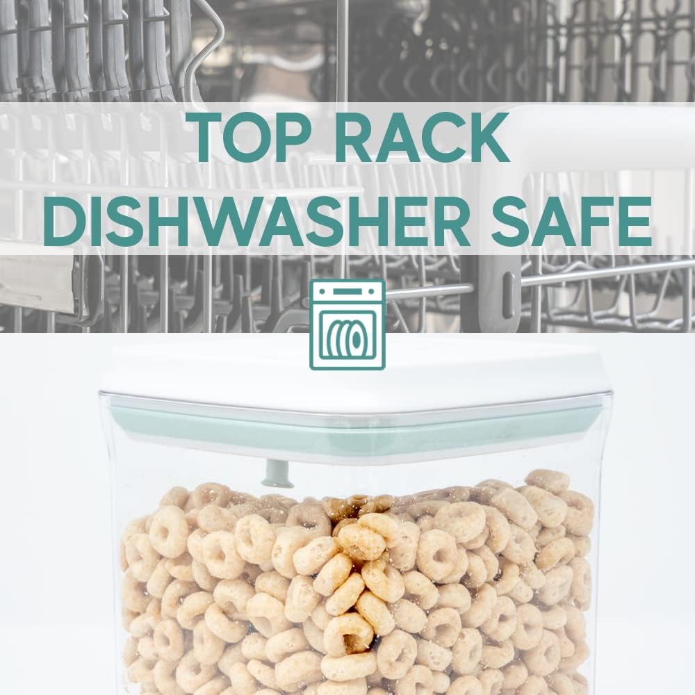 BopTop (4pc Set) Airtight Food Storage Container – Mechanical Silicone Seal Canister - BPA-Free