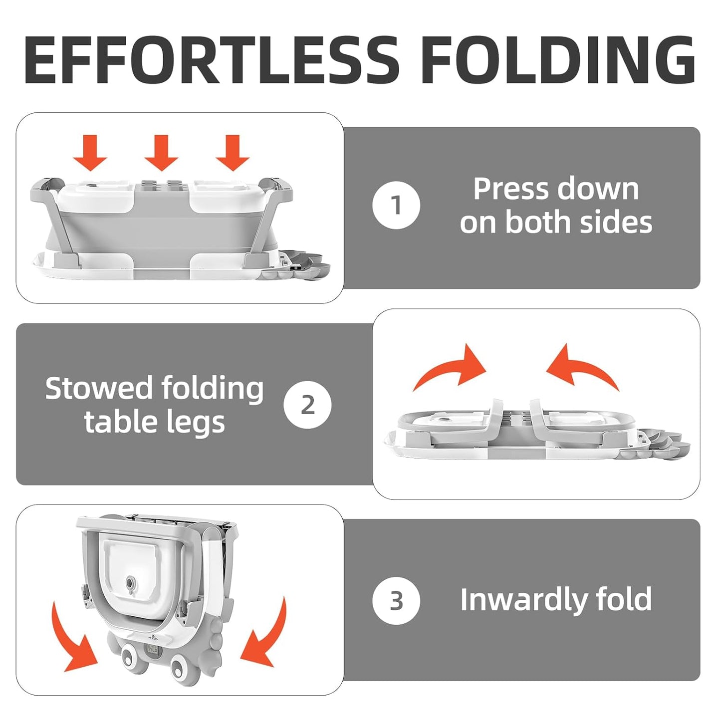 Collapsible Baby Bathtub for Newborns to Toddler with Real-time Temp Monitor & Floating
