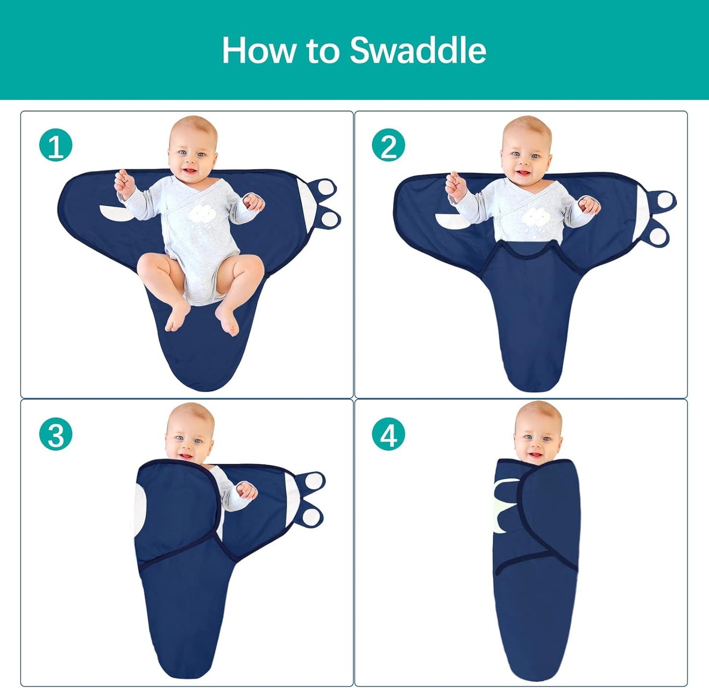 Biloban Baby Swaddles 0-3 Months for Boy & Girl, Cotton Swaddle Blanket, Newborn Essentials, Grey &