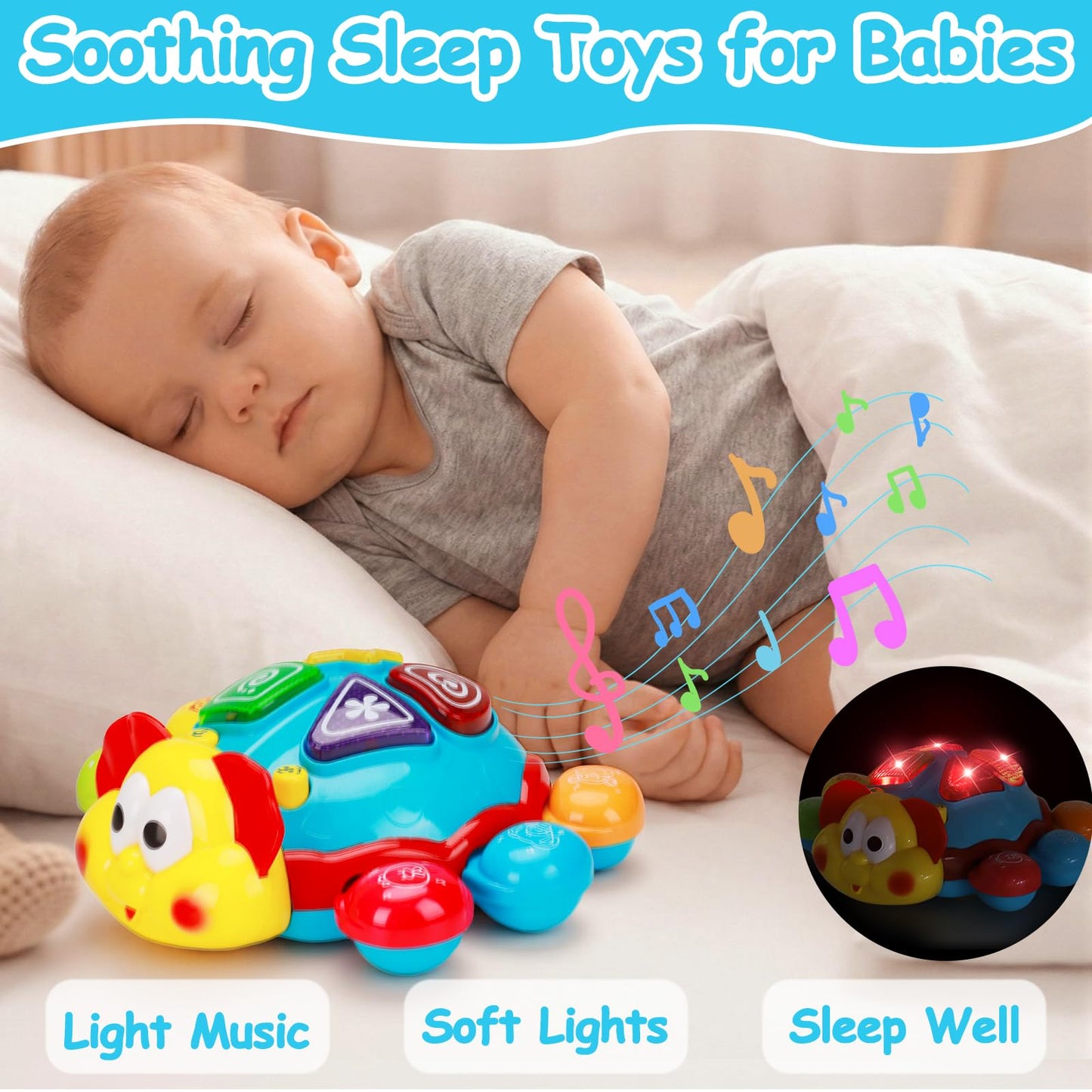 Baby Crawling Toy, Musical Light Up Learning Toy for Infants & Toddlers