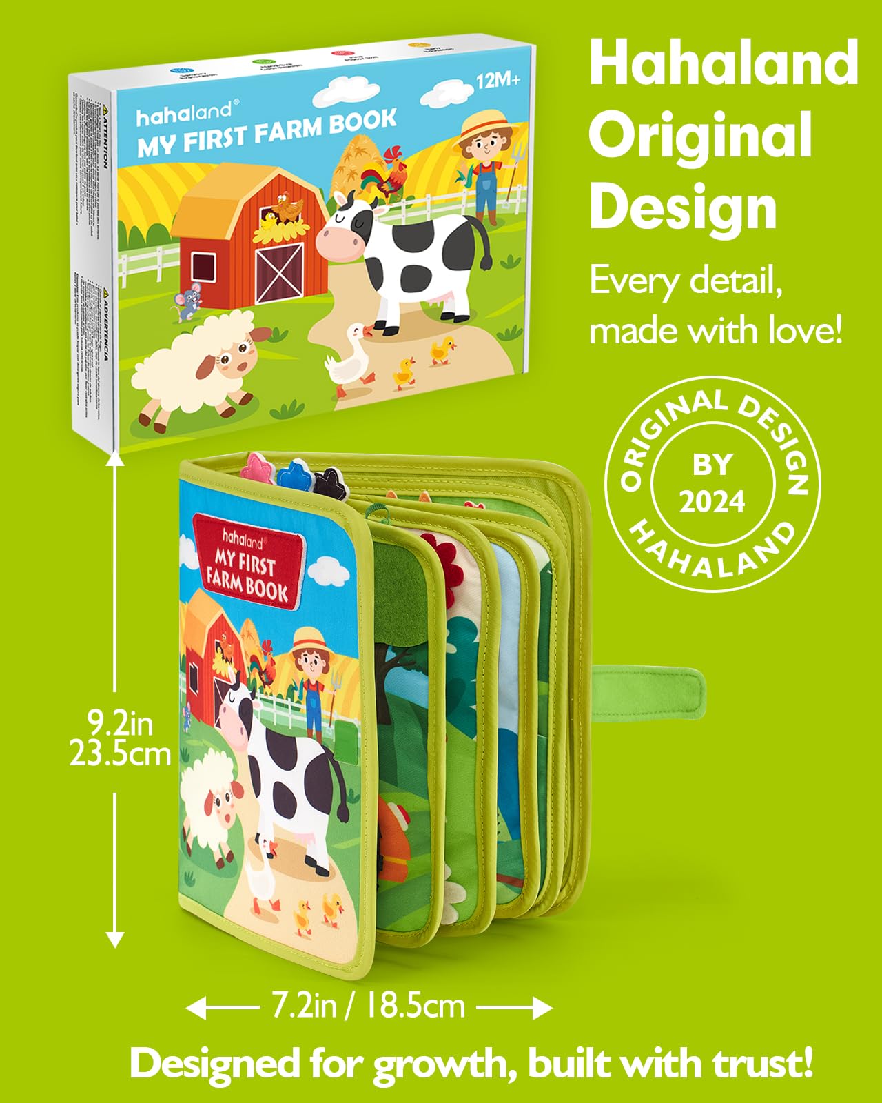 hahaland Busy Book for Toddlers 1-3 - Montessori Toys 1 Year Old Busy Board