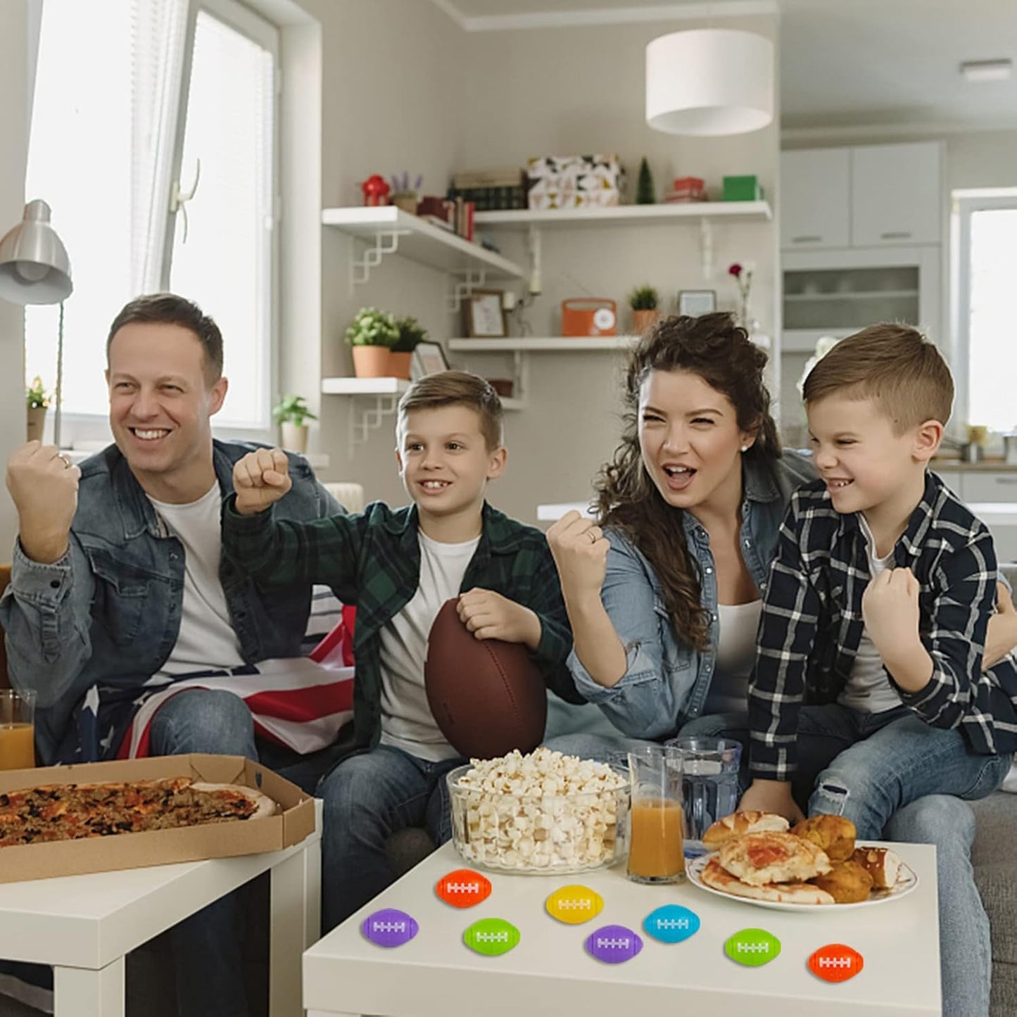 SCIONE 36Pack Football Fidget Spinner Football Party Favors for Kids 4-8 8-12 Goodie Bag Stuffers Treasure Box Toys for Classroom Prizes Return Gifts for Kids Birthday Party Favors