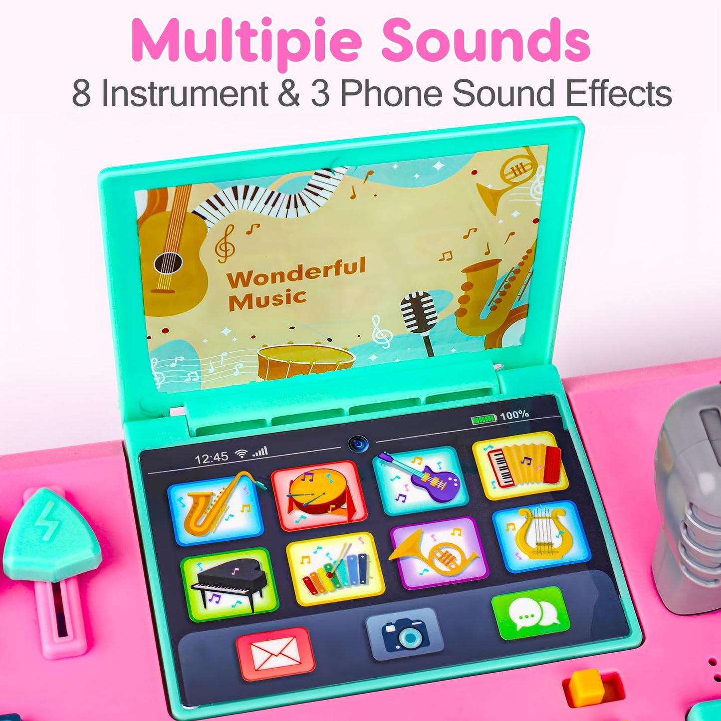 Baby DJ Table Musical Piano Toys for Toddlers Boys Girls with Music & Light
